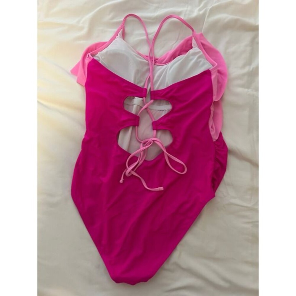 Pink Ruffle One-Piece Swimsuit - Picture 4 of 6